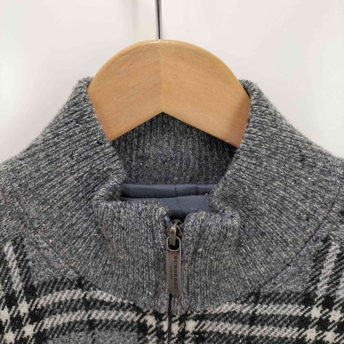 バーバリーロンドン BURBERRY LONDON チェック柄 ジップニット ドライバーズニット レディース